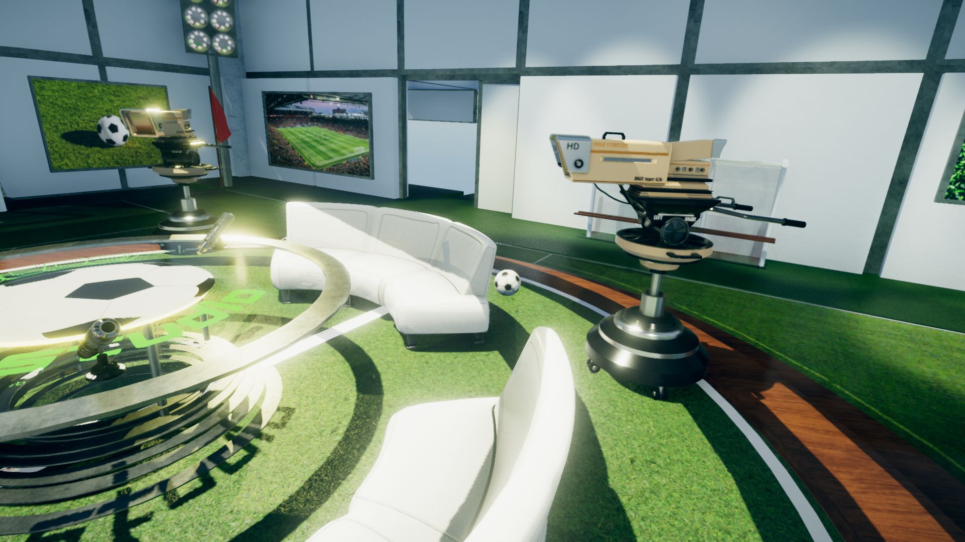An image showing Soccer Studio Set asset pack, created with Unity Engine.