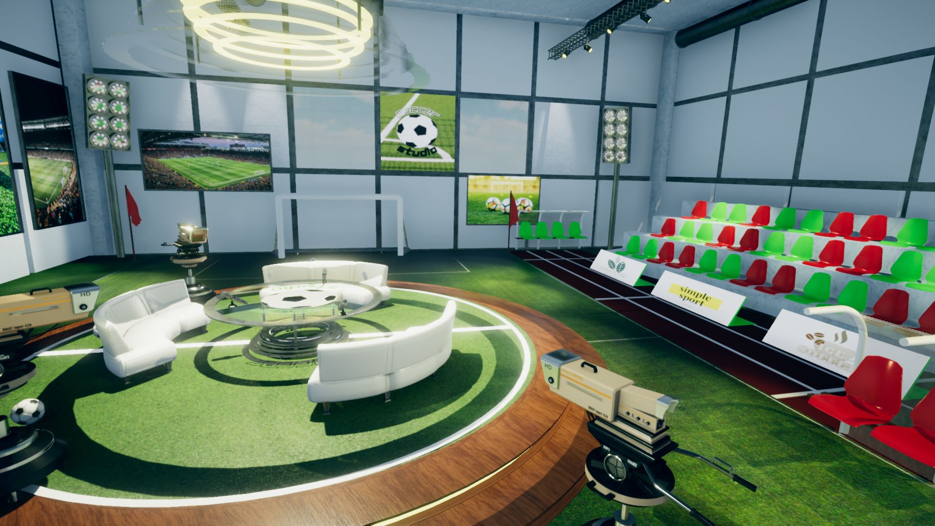An image showing Soccer Studio Set asset pack, created with Unity Engine.