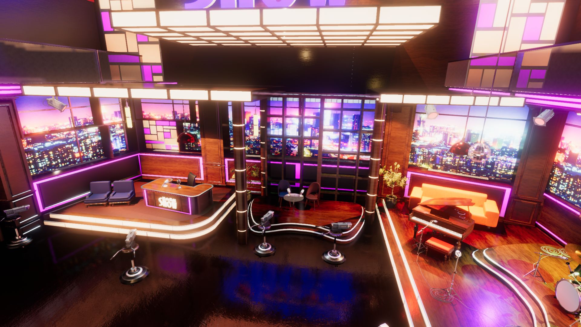 An image showing Late Night Show asset pack, created with Unity Engine.