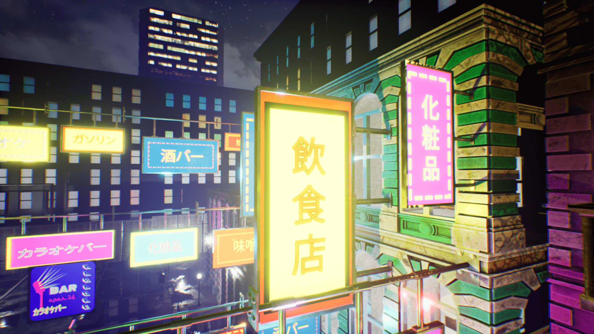 High Quality 3D Models and Game Assets An image showing Japanese Neon Signs asset pack, created with Unreal Engine.