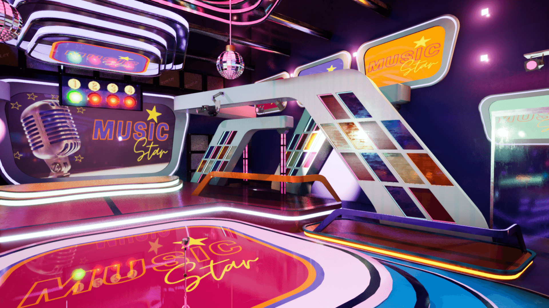 High Quality 3D Models and Game Assets An image showing Music Star Studio asset pack, created with Unreal Engine.
