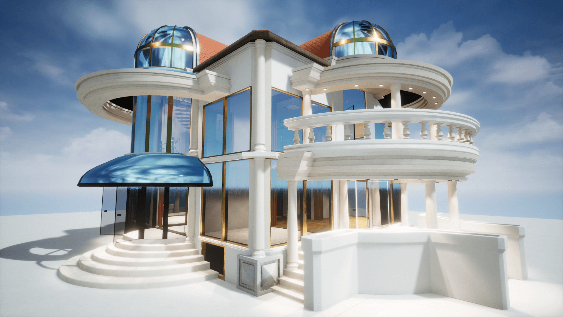 High Quality 3D Models and Game Assets An image showing Glass House asset pack, created with Unreal Engine.