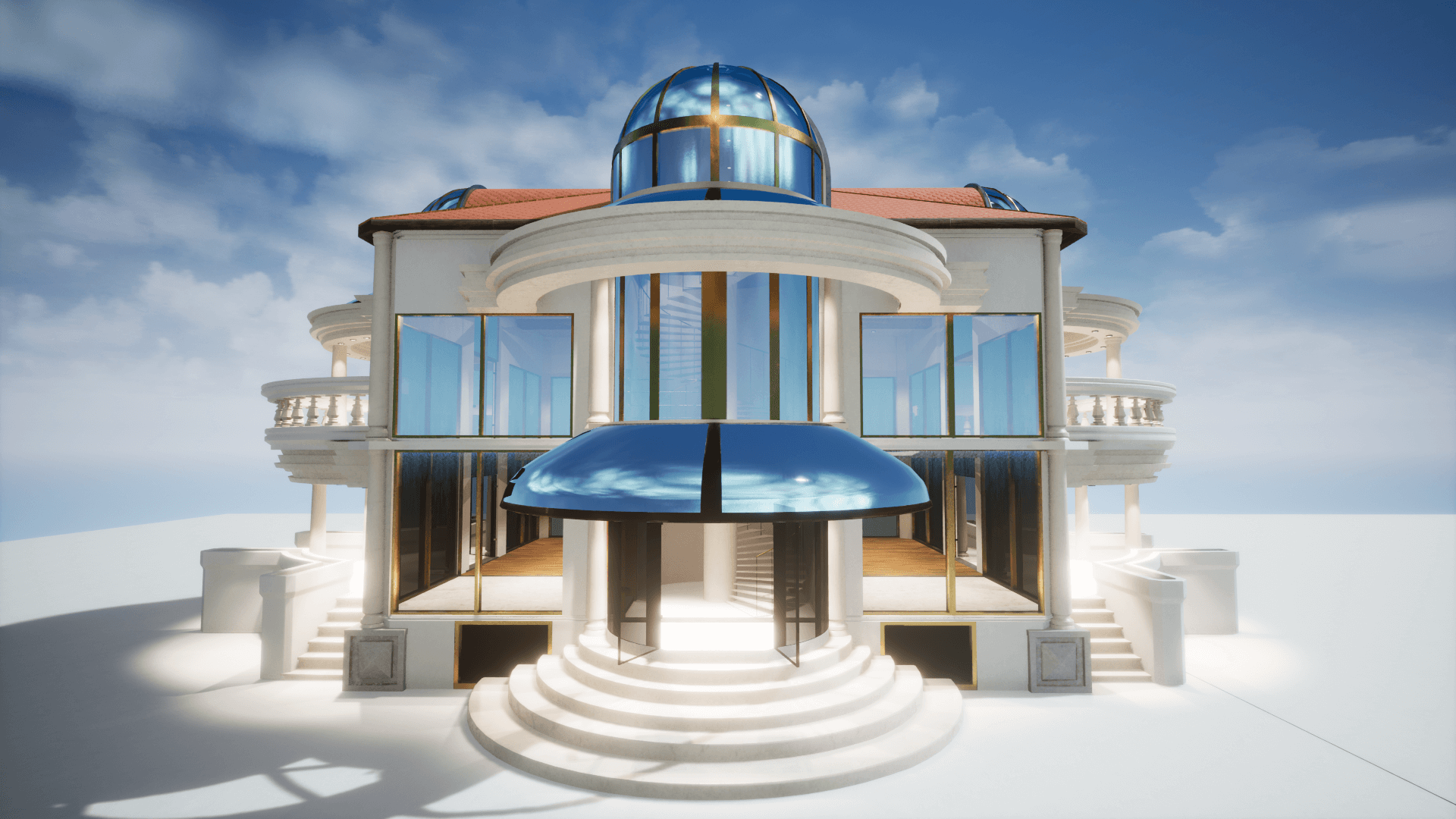 High Quality 3D Models and Game Assets An image showing Glass House asset pack, created with Unreal Engine.