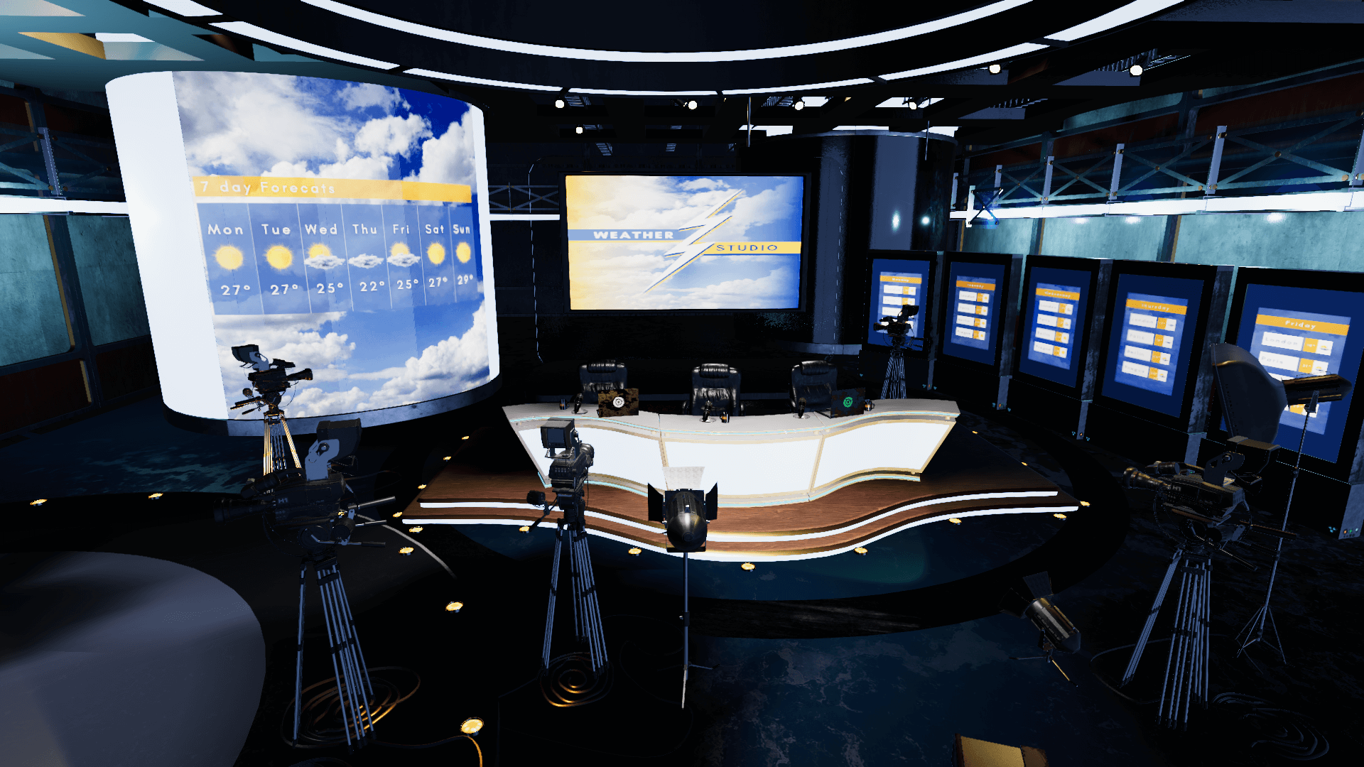 An image showing Weather TV Studio 2. asset pack, created with Unity Engine