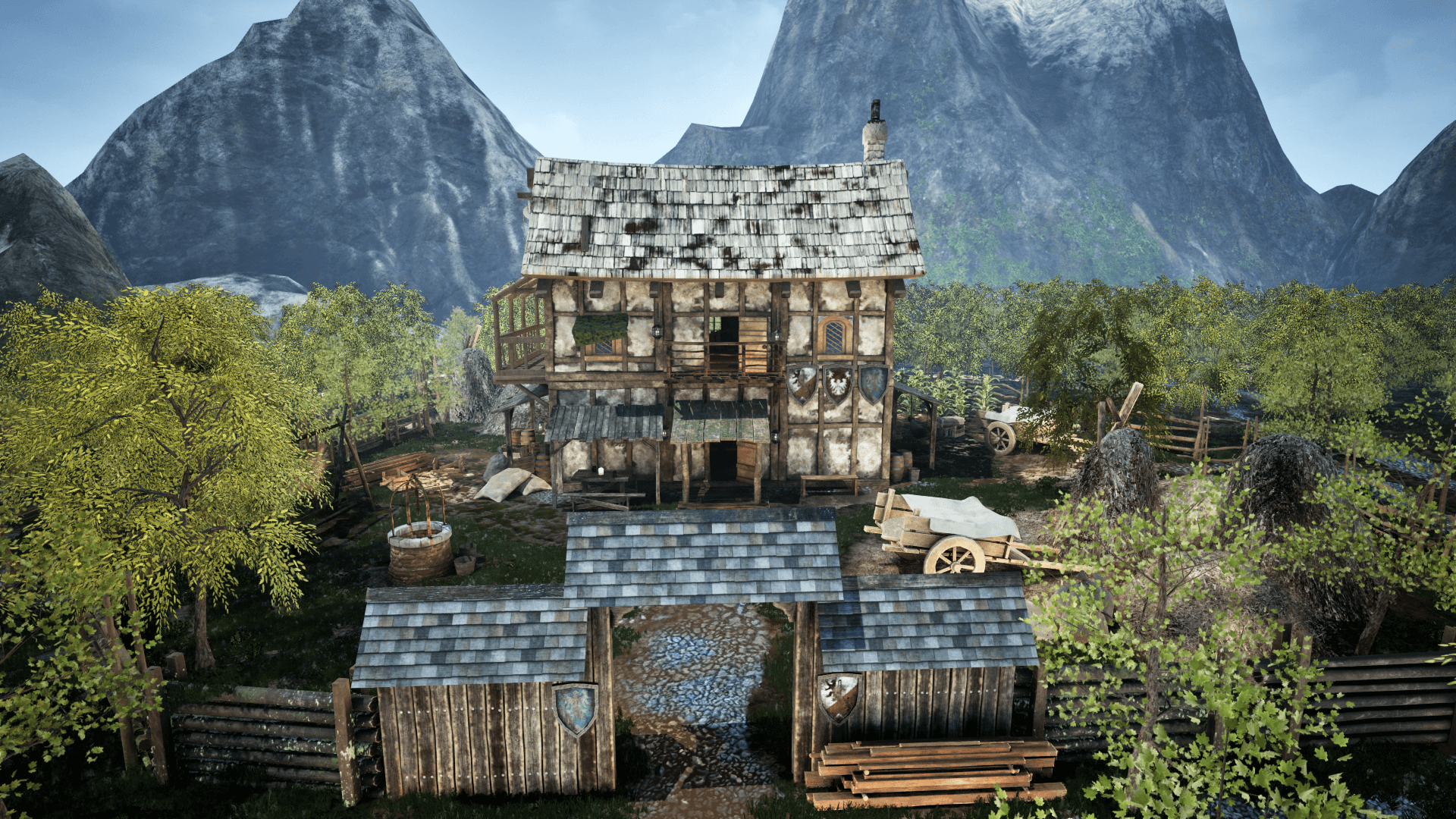 An image showing the Medieval Household asset pack, created with Unreal Engine