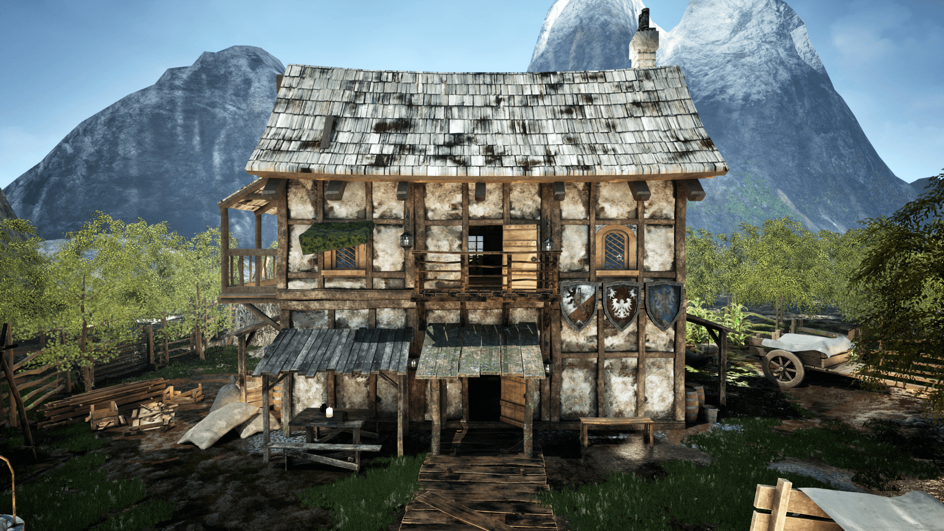 An image showing the Medieval Household asset pack, created with Unreal Engine