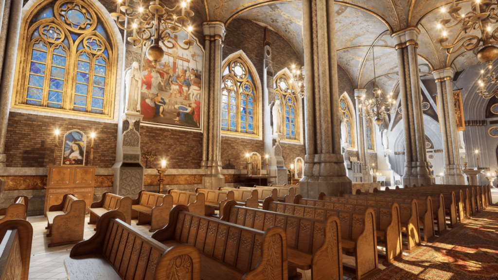 An image showing the Cathedral 2. asset pack, created with Unreal Engine